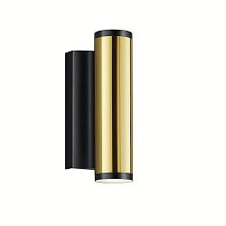 Wandleuchte 64.129, 2x GU10, Messing poliert / schwarz   