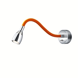LED Wandleuchte 64.361, 1W, chrom / samt orange         