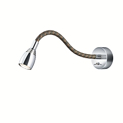 LED Wandleuchte 64.361, 1W, chrom / Stoffgewebe camouflage