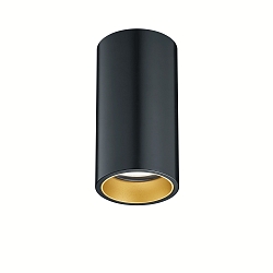 Deckenaufbauleuchte 83.129, GU10, schwarz/gold        