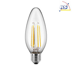Blulaxa LED Filament Lampe Kerzenform 4,5 Watt E27 warmweiß, Glas (klar) CRI > 90