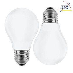 LED-Lampe Filament Birnenform E27, 7W, 810lm, 2700K warmweiß, 300°, Glas opal DOPPELPACK