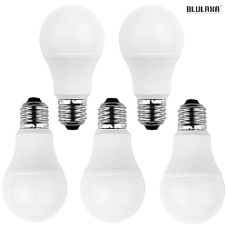 5er-Pack Blulaxa LED Lampe Birnenform A60, E27, 8W 2700K 806lm 180°, matt