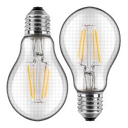 LED Filament Lampe A60, Doppelpack, E27, 4,5W, 2700K, 470lm 