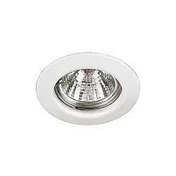 Recessed LV downlight, IP20, 12V AC, round, GX5.3 max. 50W, fixed, white