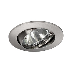 Recessed LV spot, IP20, round � 8cm, 12V AC, GX5.3 max. 50W, swivelling, matt chrome