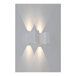 Outdoor LED Wandleuchte, IP54, Up/Down, 230V, 2x5W 3000K 650lm 60�, Strukturwei�