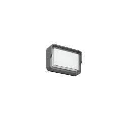 LED Au�enwandleuchte COATIS, IP65, eckig / breit, 230V AC, 12W 3000K, schaltbar, graphitgrau / opal