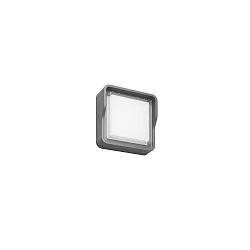 LED Au�enwandleuchte COATIS, IP65, quadratisch, 230V AC, 12W 3000K, schaltbar, graphitgrau / opal