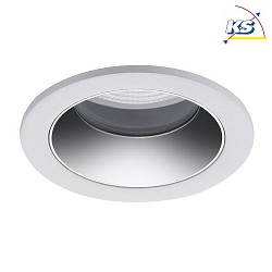 Recessed LED downlight ALTERO, IP44, round,  8.3cm, changeable cover, 500mA, 9.2W 3000K 820lm 33, white / chrome