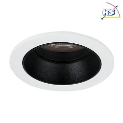 Recessed LED downlight ALTERO, IP44, round,  8.3cm, changeable cover, 500mA, 9.2W 3000K 820lm 33, white / black