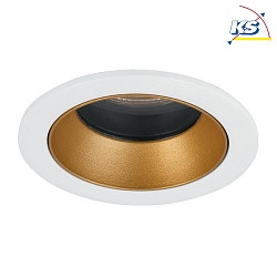 Recessed LED downlight ALTERO, IP44, round,  8.3cm, changeable cover, 500mA, 9.2W 3000K 820lm 33, white / gold