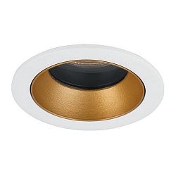 LED Einbau-Downlight ALTERO, IP44, rund, � 8.3cm, Blende tauschbar, 500mA, 9.2W 4000K 840lm 33�, Wei� / Gold