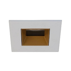 LED Einbaudownlight ALTERO-S, 33�, 11,8W, 1800K-3000K, 620lm, IP44, DTW, quadratisch, wei�, gold