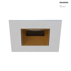 ceiling recessed luminaire ALTERO-S square, direct IP44, gold, white dimmable