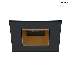ceiling recessed luminaire ALTERO-S square, direct IP44, gold, black dimmable