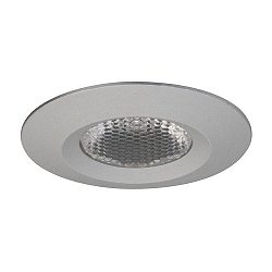LED Lichtpunkt, IP44, � 4.2cm, Plug&Play 350mA, 1.2W 3000K 70lm 36�, Alu matt / Linse klar, strukturiert