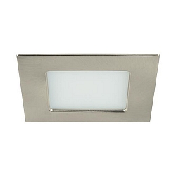 Recessed LED downlight for furniture and wood materials, IP20, square, 12V DC, 3.4W 3000K 255lm 60, matt nickel