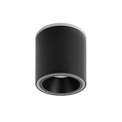 LED Aufbau-Downlight DOLOK, IP20, rund, mit LED-Lichtfugen Up/Down, 230V, dimmbar, 14.6W 3000K 830lm 40�, schwarz