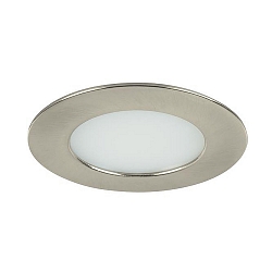LED Einbau-Downlight f�r M�bel und Holzwerkstoffe, IP44, rund, 12V DC, 5W 3000K 375lm 60�, Nickel matt