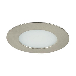 LED Einbau-Downlight f�r M�bel und Holzwerkstoffe, IP44, rund, 12V DC, 7.5W 3000K 525lm 60�, Nickel matt