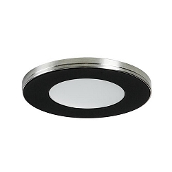 Recessed LED downlight 12V DC, IP20, with magnetic cover, 2.6W 3000K 180lm 120�, black