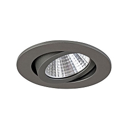 LED Einbaustrahler, IP20, rund, � 8.2cm, Plug&Play 350mA, 7W 2700K 740lm 38�, schwenkbar 30�, Titan matt