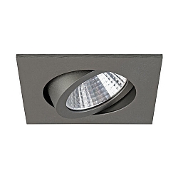 LED Einbaustrahler, IP20, quadratisch, 8.2 x 8.2cm, Plug&Play 350mA, 7W 2700K 740lm 38�, schwenkbar 30�, Titan matt