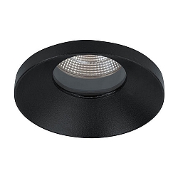 Recessed outdoor LED downlight with funnel cover, IP54, � 8.3cm, 500mA, 9.2W 4000K 840lm 38�, structured black
