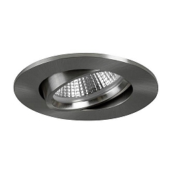 LED Einbaustrahler INDIWO68-R, IP20, rund, � 8cm, 350mA P&P, 6W 3000K 530lm 36�, CRi >95, schwenkbar, dimmbar, Titan