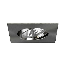 LED Einbaustrahler INDIWO68-S, IP20, eckig, 8x8 cm, 350mA P&P, 6W 3000K 530lm 36�, CRi >95, schwenkbar, dimmbar, Nickel