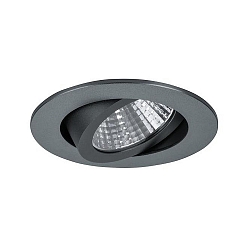 LED Einbaustrahler, IP20, rund, � 8.2cm, Plug&Play 350mA, 7W 3000K 740lm 38�, schwenkbar 30�, Titan matt