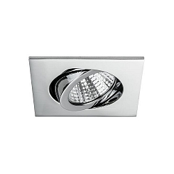 LED Einbaustrahler, IP20, quadratisch, 8.2 x 8.2cm, Plug&Play 350mA, 7W 3000K 740lm 38�, schwenkbar 30�, Chrom