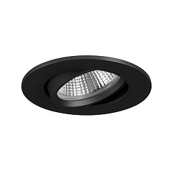 LED Einbaustrahler INDIWO68-R, IP20, rund, � 8cm, 350mA P&P, 6W 1800-3000K 430lm 36�, CRi >95, schwenkbar, dim2warm, schwarz