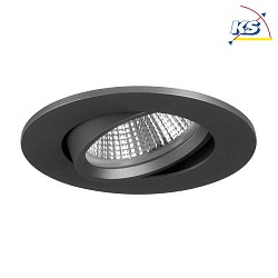 Recessed LED spot INDIWO68, IP20, round, 350mA, 5.5W 3000-1800K 550lm 36, swivelling, dim2warm, matt titanium