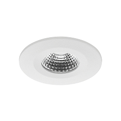 recessed luminaire OBIRA round, rigid, dimmable IP65, white matt dimmable 6,9W 550lm 3000K 38� CRI >80