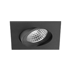 LED Einbaustrahler OLENI-S, IP20, 8.5 x 8.5cm, 230V, 6.7W 3000K 570lm 38�, CRi >80, dimmbar, schwenkbar, schwarz