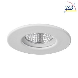 Recessed outdoor LED downlight, IP65, round, 350mA, 6W 3000K 640lm 38, white