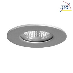 Recessed outdoor LED downlight, IP65, round, 350mA, 6W 3000K 640lm 38, silver