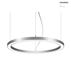 LED Pendel-Ringleuchte BIRO CIRCLE, IP20,  180 cm, Hhe 5 cm, 120W, 4000K, 12960lmr, silber
