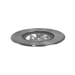 LED in-ground luminaire HYBRIDE FLAT, V4A, IP67 IK08, 24V DC, 6W 3000K 420lm 30�, passable up to 1t