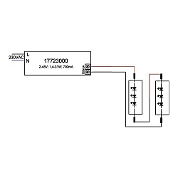 LED Konverter, IP20, 230V AC, sek. 700mA, 1.4- 31W, nicht dimmbar