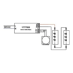 LED Konverter, IP20, 230V AC, sek. 700mA, 7-36W, 1-10 V dimmbar