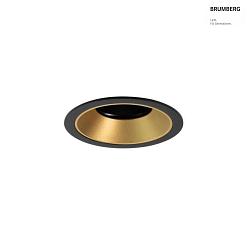 ceiling recessed luminaire BINATO swivelling, rotatable, direct IP20, gold, black dimmable