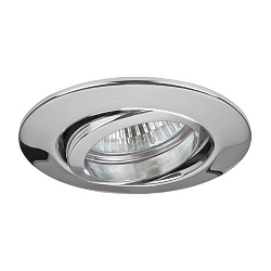 HV-Einbaustrahler BREENA-R, IP20, rund, � 8.8cm, 230V, GU10 max. 10W, schwenkbar, Zink-Guss, Chrom gl�nzend