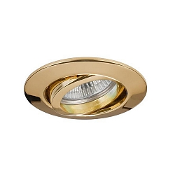 HV-Einbaustrahler BREENA-R, IP20, rund, � 8.8cm, 230V, GU10 max. 10W, schwenkbar, Zink-Guss, Gold gl�nzend
