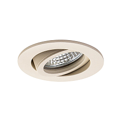 Einbaustrahler TIRREL-R, IP20, rund, 230V AC, GU10 (exkl.), schwenkbar, mit Abstandhalter, Aluminium, sandbeige struktur