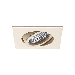 Einbaustrahler TIRREL-S, IP20, eckig, 230V AC, GU10 (exkl.), schwenkbar, mit Abstandhalter, Aluminium, sandbeige struktur