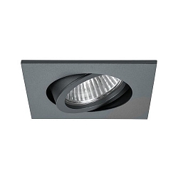 Einbaustrahler TIRREL-S, IP20, eckig, 230V AC, GU10 (exkl.), schwenkbar, mit Abstandhalter, Aluminium, titan matt