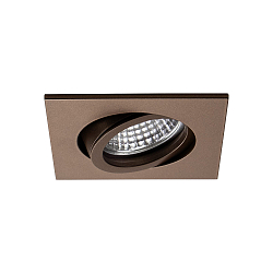 Einbaustrahler TIRREL-S, IP20, eckig, 230V AC, GU10 (exkl.), schwenkbar, mit Abstandhalter, Aluminium, braunmetallic matt